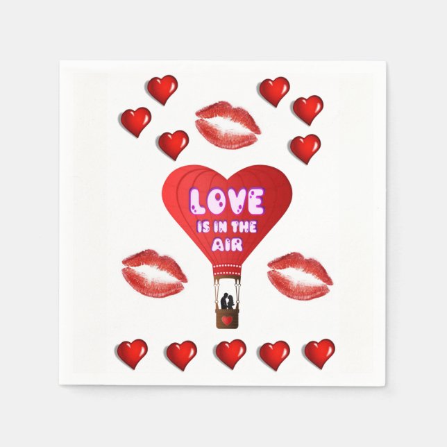 Happy Valentine's Day Paper Napkins (Front)