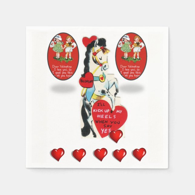 Happy Valentine's Day Paper Napkins (Front)