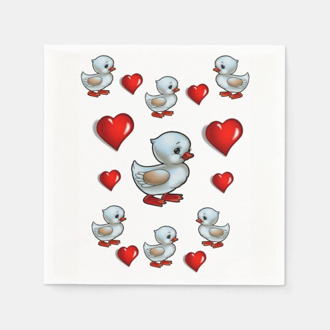 Happy Valentine's Day Paper Napkins (Front)