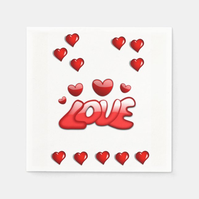 Happy Valentine's Day Paper Napkins (Front)