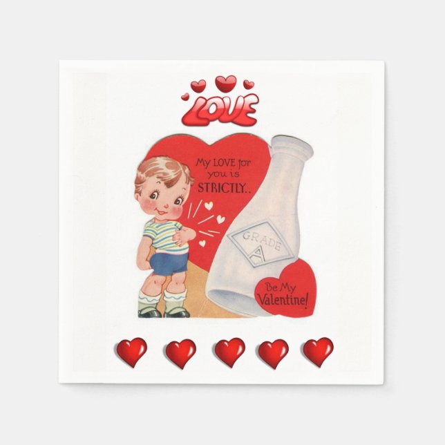 Happy Valentine's Day Paper Napkins (Front)