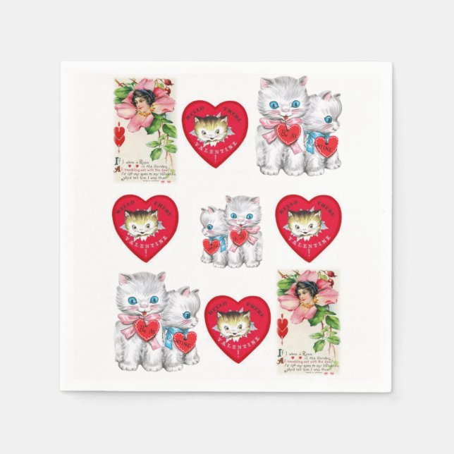Happy Valentine's Day Paper Napkins (Front)