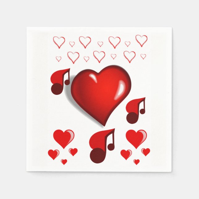 Happy Valentine's Day Paper Napkins (Front)