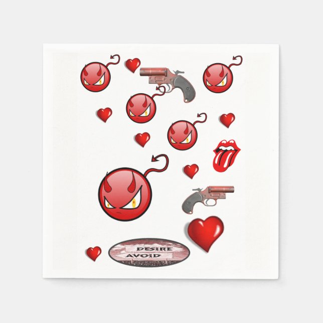 Happy Valentine's Day Paper Napkins (Front)
