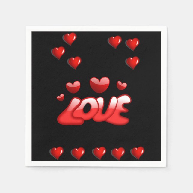 Happy Valentine's Day Paper Napkins (Front)