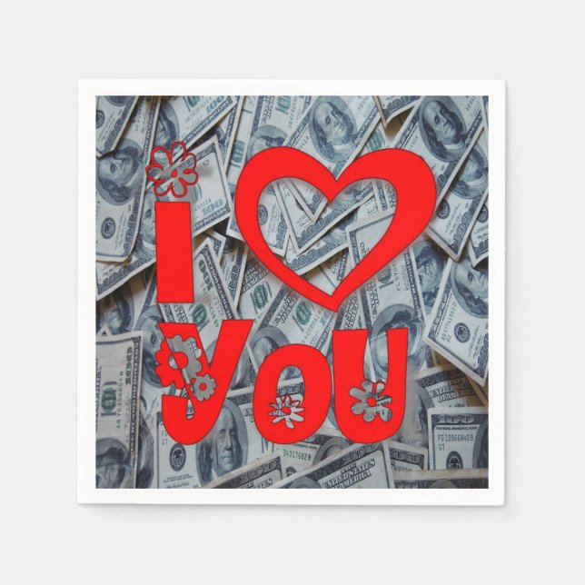 Happy Valentine's Day Paper Napkins (Front)