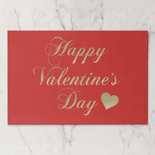 Happy Valentine's Day Paper Placemat | Zazzle.com