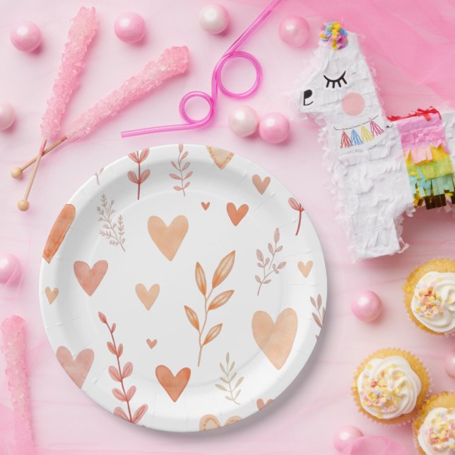  Happy Valentine's Day Paper Plates (Party)
