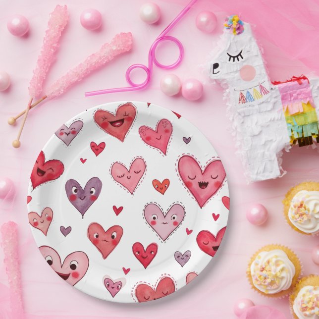  Happy Valentine's Day Paper Plates (Party)