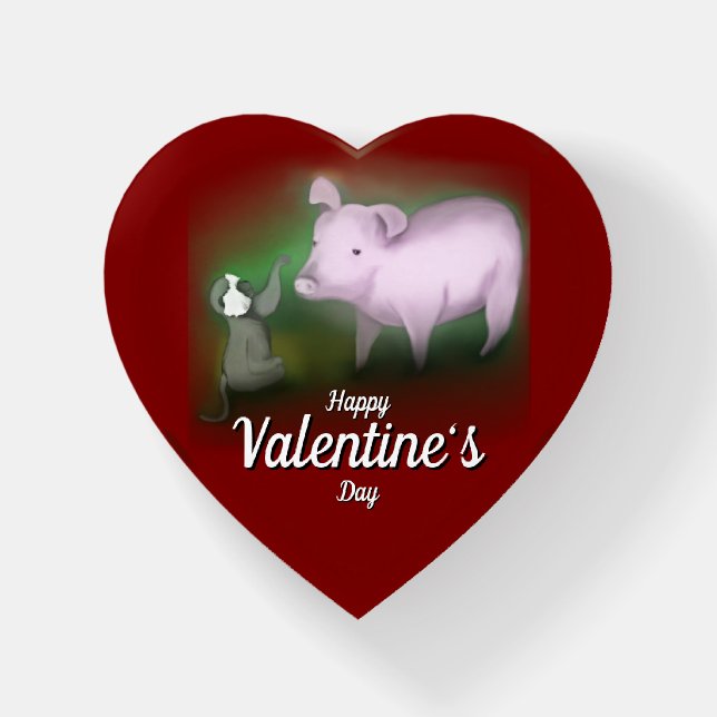 "Happy Valentine's Day" Paperweight (Front)