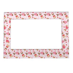 Happy Valentines Day Pembroke Welsh Corgi Dogs Magnetic Frame