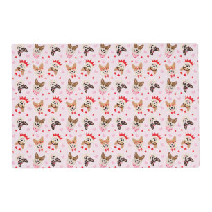 Happy Valentines Day Pembroke Welsh Corgi Dogs Placemat