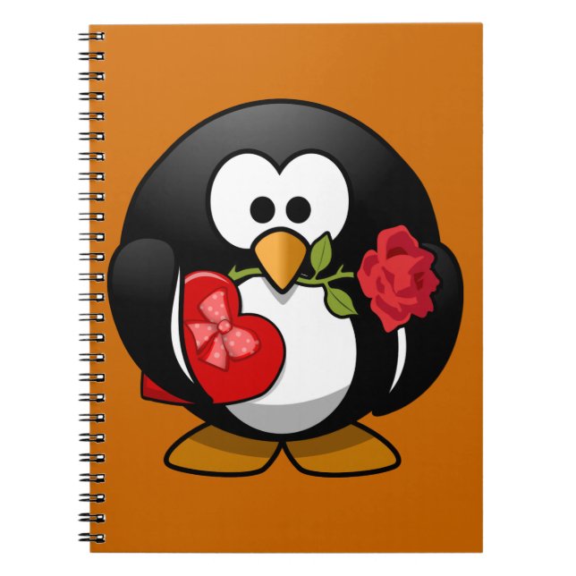 Happy Valentine's Day Penguin Notebook (Front)