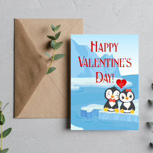 Happy Valentine's Day Penguin Pair