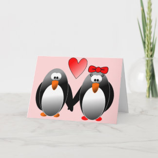 "HAPPY VALENTINE'S DAY" PENGUINS HOLIDAY CARD