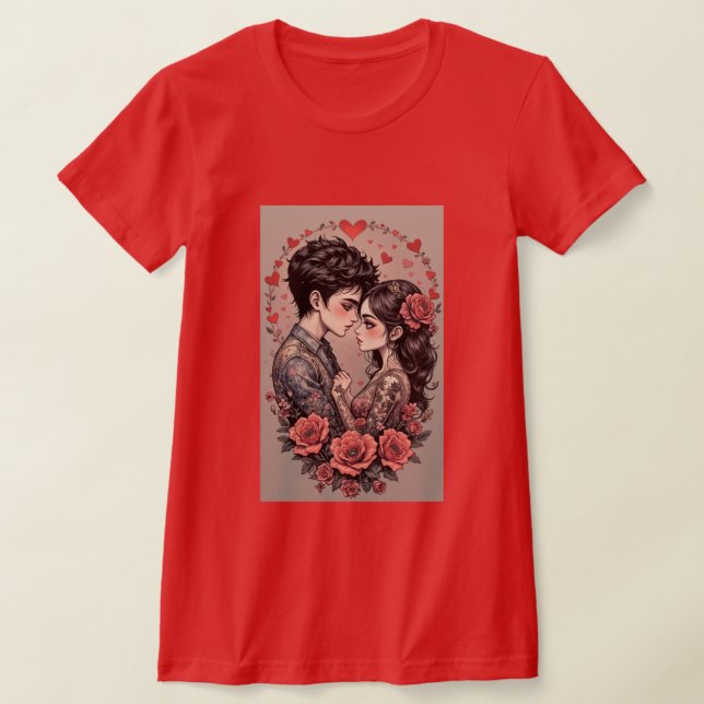 Happy Valentine's Day Personalized Gift T-Shirt (Laydown)