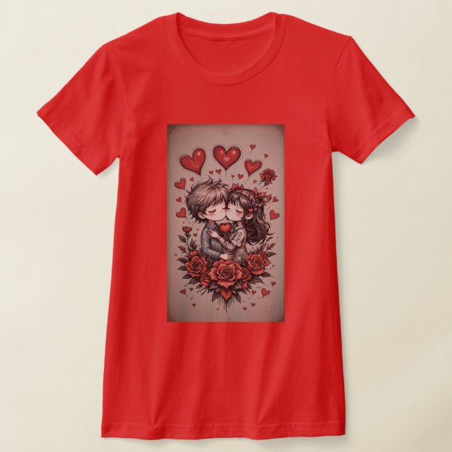 Happy Valentine's Day Personalized Gift T-Shirt (Laydown)