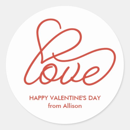 Happy Valentines Day Personalized Love Sticker