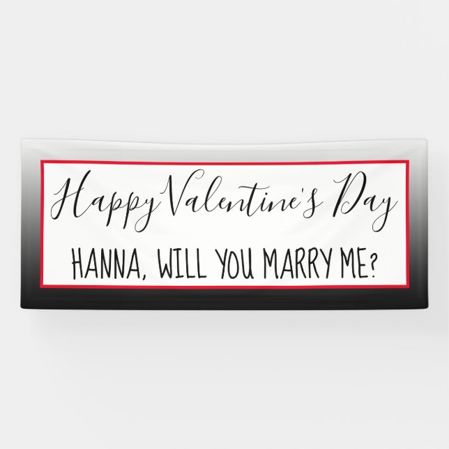 Happy Valentine's Day | Personalized Proposal Sign (Horizontal)