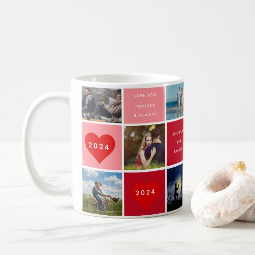 Happy Valentines Day Photo Grid Couples Coffee Mug