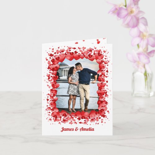 Happy Valentines Day Photo Romantic Hearts Card