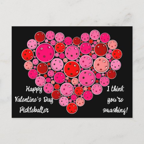 Happy Valentines Day Pickleball Heart Personalize Postcard
