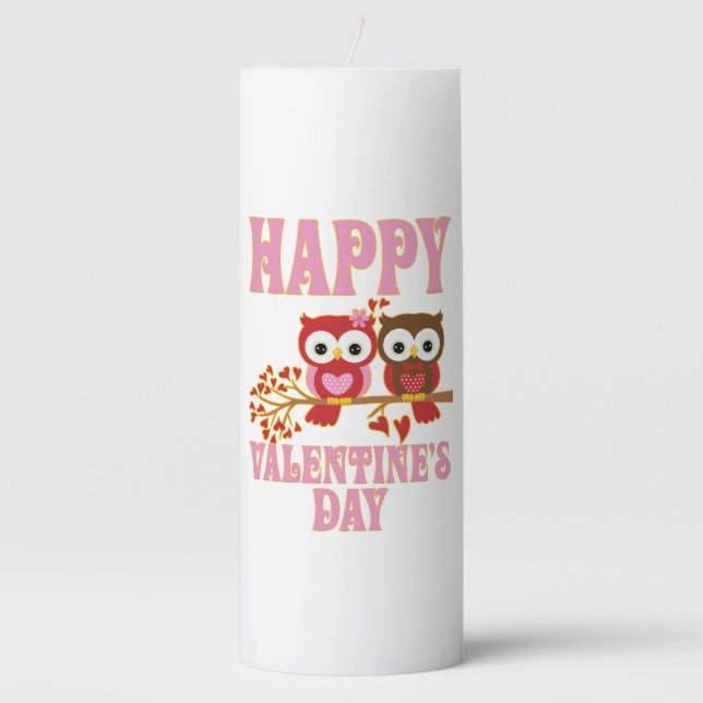 Happy Valentine's Day Pillar Candle (Front)