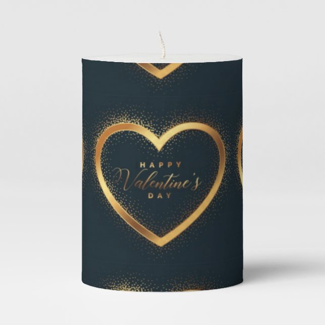 Happy Valentine's Day! Pillar Candle (Front)