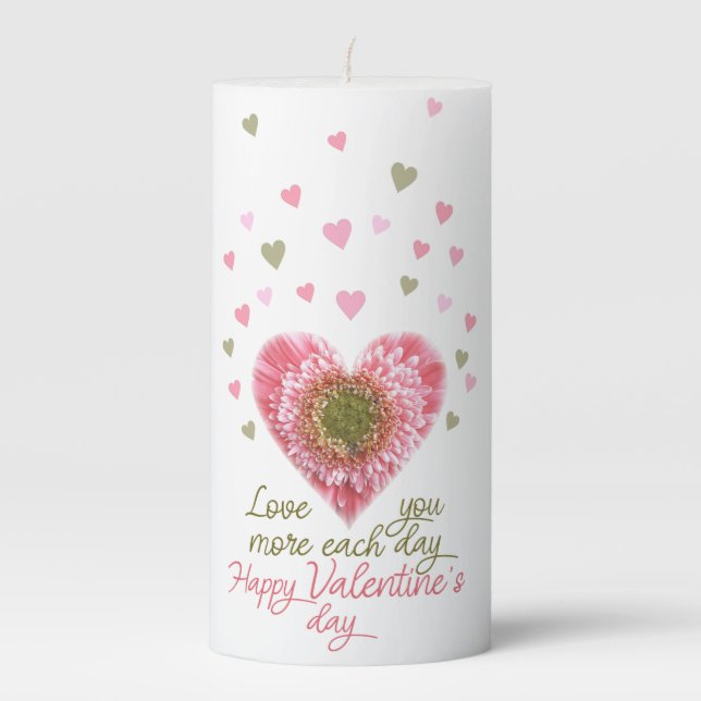 Happy valentine's day pillar candle (Front)