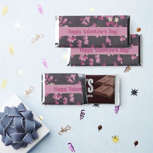 Happy Valentines Day Pink And Gray Chocolate  Hershey Bar Favors