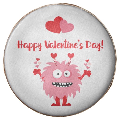 Happy Valentines Day Pink Cartoon Monster Hearts Chocolate Covered Oreo