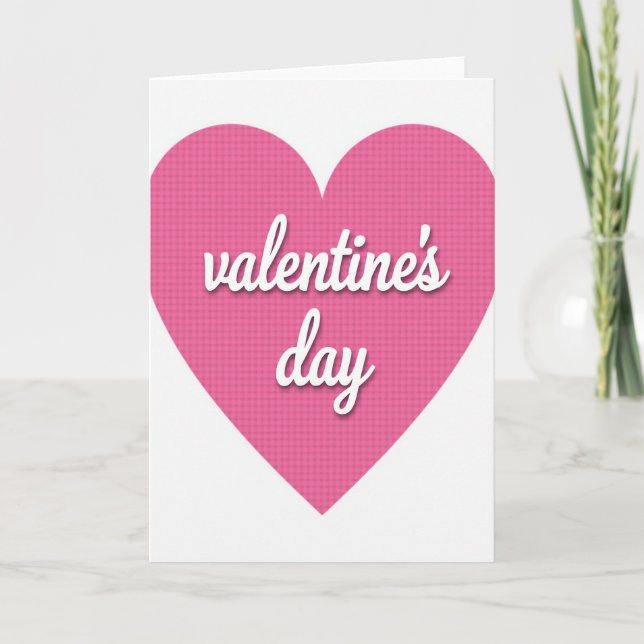 Happy Valentines Day Pink Heart Card (Front)