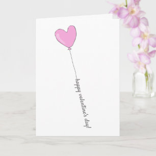 Happy Valentine's Day - Pink Heart Shaped Balloon Card