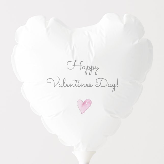 Happy Valentines Day Pink Heart Sweet Love Balloon (Front)