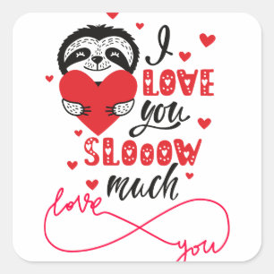 happy valentine's Day pink hearts modern Square Sticker