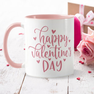 Happy Valentine's Day Pink Hearts Mug