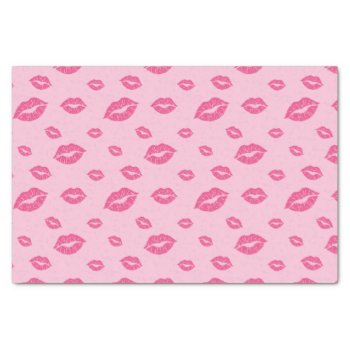 Happy Valentine's Day Pink Lipstick Blot Kiss Tissue Paper by decor_de_vous at Zazzle