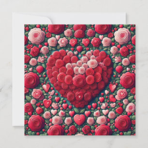 Happy Valentines Day - Pink Love Heart Holiday Card