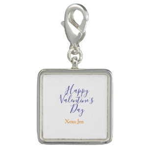 Happy Valentine's day pink purple xoxo love name c Charm