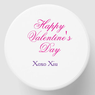 Happy Valentine's day pink purple xoxo love name c Mini Candle Favors