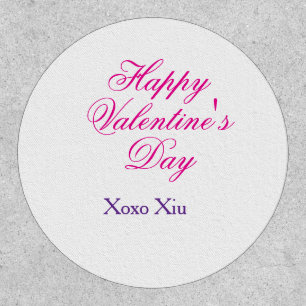 Happy Valentine's day pink purple xoxo love name c Patch