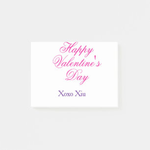 Happy Valentine's day pink purple xoxo love name c Post-it Notes