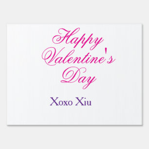 Happy Valentine's day pink purple xoxo love name c Sign
