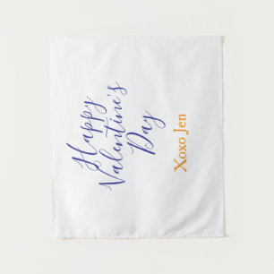 Happy Valentine's day pink purple xoxo love name c Tapestry