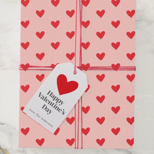 Happy Valentines Day Pink Red Custom  Gift Tags