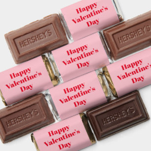 Happy Valentine's Day pink red girly cute modern Hershey's Miniatures