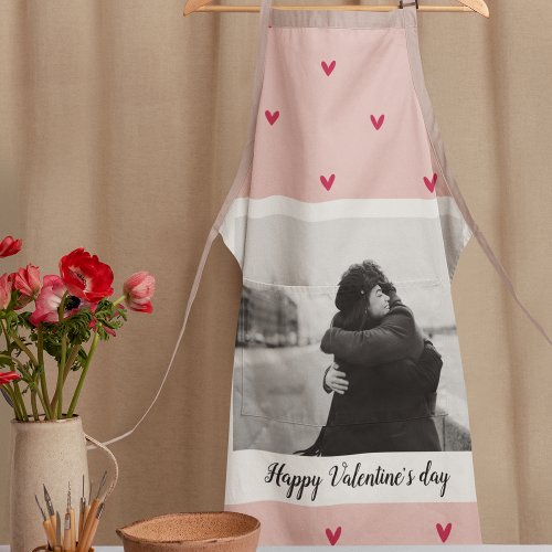 Happy Valentines Day  Pink  Red Heart  Gift Apron