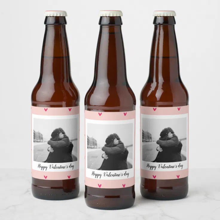 Valentine's day beer bottle labels