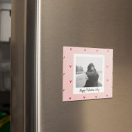 Happy Valentine's Day Pink & Red Heart Gift Magnet