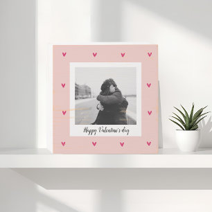 Happy Valentine's Day Pink & Red Heart Gift Wooden Box Sign